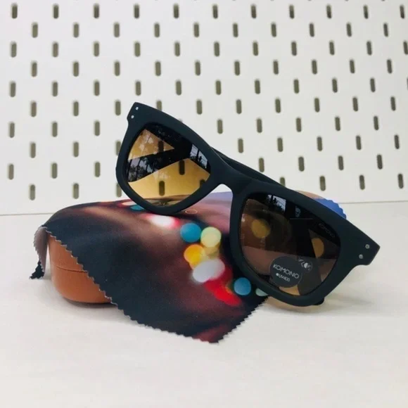 KOMONO sunglasses Allen Black Rubber NEW wayfarer - Picture 4 of 9